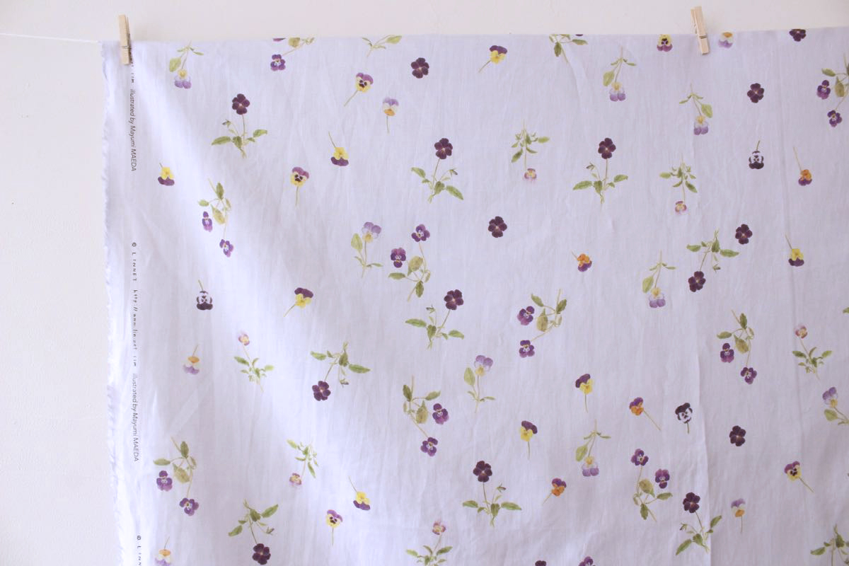 LINNET linen print Viola LINNETリネンプリント ビオラ